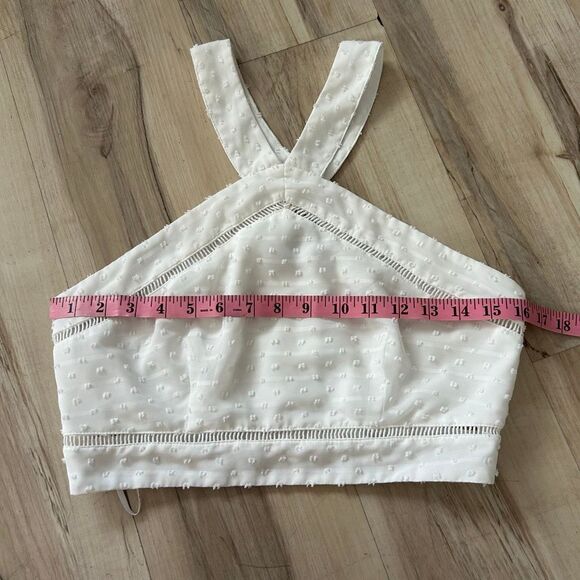 White Textured Two Piece Set Midi Skirt & Halter Crop Top | Boho Summer Outfit | - Picture 2 of 13